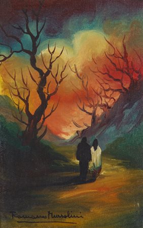 ROMANO MUSSOLINI (1927-2006)Senza TitoloOlio su telacm 30x20Firma al...