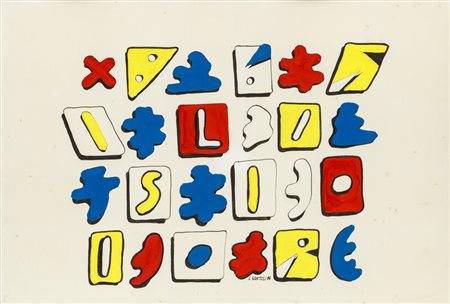 LEONARDO SANTOLI (1959)Senza Titolo, 1988Tecnica mista su cartoncino...