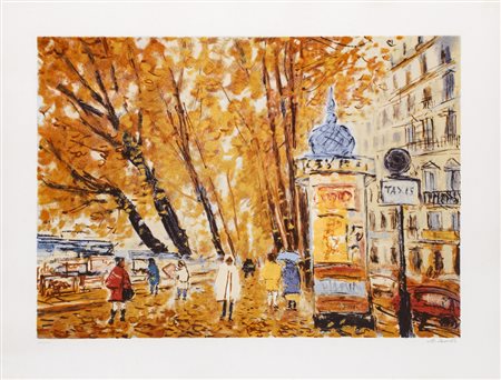 MICHELE CASCELLA (1892-1989)Autunno a Parigi, 1982Serigrafiacm 53x74,5Firma e...