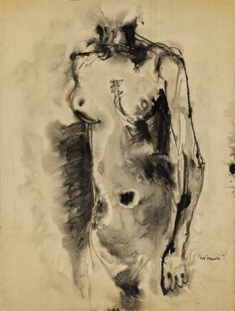 VITTORIO TAVERNARI (1919-1987)Senza TitoloChina e acquerello su cartacm...