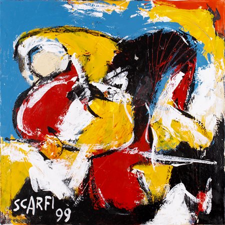 ATTILIO SCARFI (1931)Ritratto del sogno, 1999Olio su telacm 80x80Firma e...