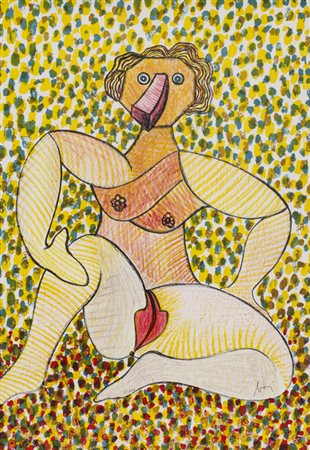 ENRICO BAJ (1924-2003)Catherin Marie de Lorainne, 1972Litografiacm 70x50Firma...