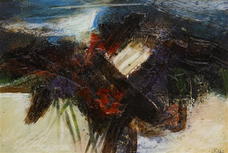 GIULIANO CAPORALI (1950)Senza TitoloOlio su cartoncinocm 16x23Sigla...