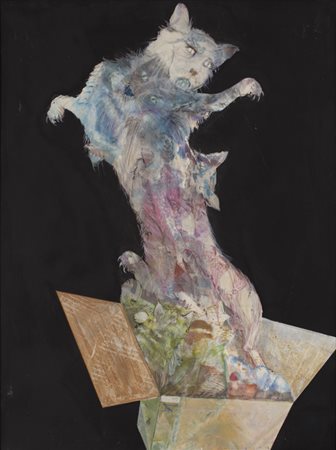 ENRICO MANELLI (1946)Sette vite come i gatti, 1994Tecnica mista su cartonecm...