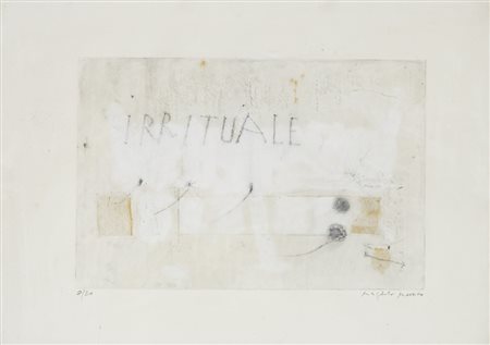 MAGDALO MUSSIO (1925-2006)IrritualeAcquaforteLastra cm 32x48,5Foglio cm...