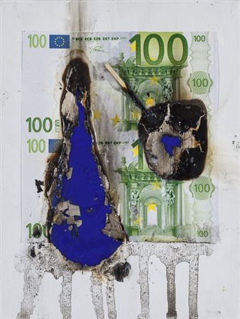 PETER HIDE (1965)Negazione (Denial), 2016Tecnica mista, bruciature, inserti...