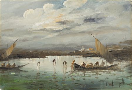 LUCIO CARGNEL (1903-1998)Senza TitoloOlio su telacm 31x45Firma al fronteOpera...