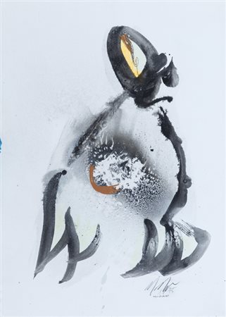 SERGIO DANGELO (1932)Un altro inverno, 1975Smalto e tempera su cartoncino...