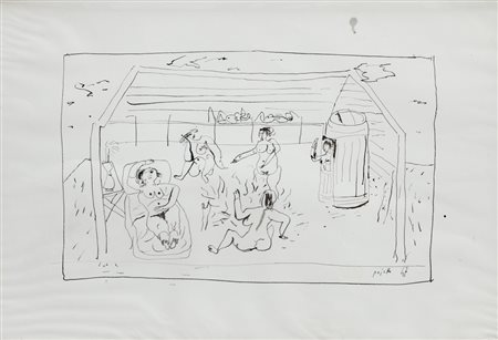 GUIDO PAJETTA (1898-1987)Senza Titolo, 1947Matita su cartacm 30x46Firma e...