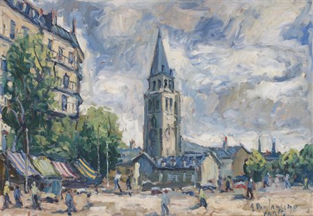 GIOVANNI BALANSINO (1912-1986)Saint Germain Des Pres, 1981-1982Olio su...
