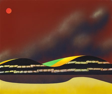 FILIPPO DE GASPERI (1928)Strati sedimentari, 1974Tecnica mista su telacm...