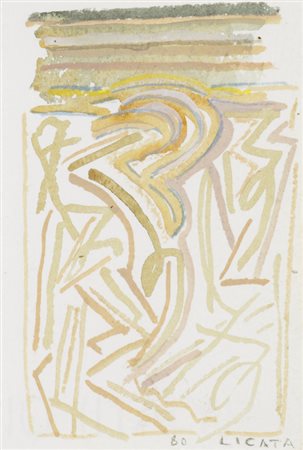 RICCARDO LICATA (1929-2014)Senza Titolo, 1980Tecnica mista su cartacm...