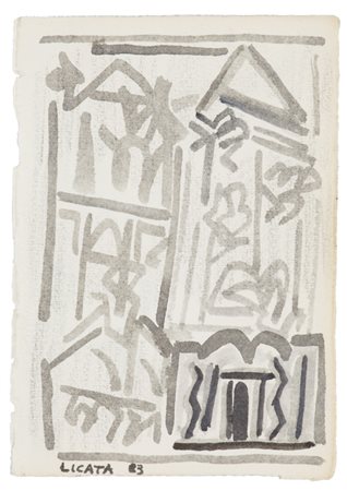 RICCARDO LICATA (1929-2014)Senza Titolo, 1983Tecnica mista su cartacm...