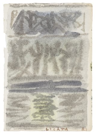RICCARDO LICATA (1929-2014)Senza Titolo, 1982Tecnica mista su cartacm...