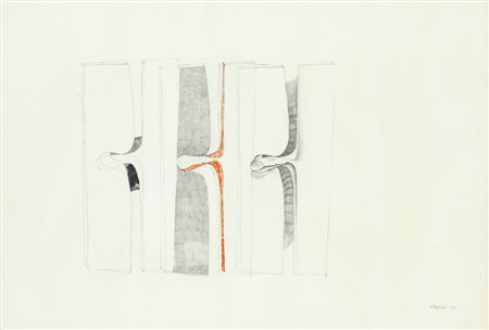 GIACOMO BENEVELLI (1925-2011) Senza Titolo, 1970 Tecnica mista su carta cm...