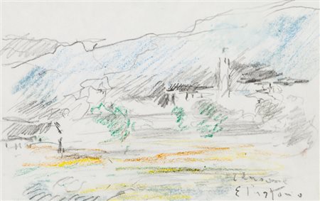 EZIO PASTORIO (1911-2006)Senza TitoloPastelli su cartacm 13x21Firma al fronte