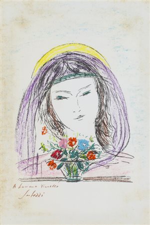 FIORAVANTE SEIBEZZI (1906-1975)Senza TitoloPastello su base serigrafica su...