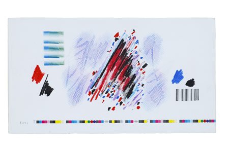 ENNIO FINZI (1931)Senza TitoloTecnica mista su carta riportata su tavola,...