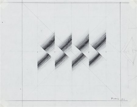 ENNIO FINZI (1931)Senza Titolo, 1973Matita su cartacm 22x28Firma e datazione...