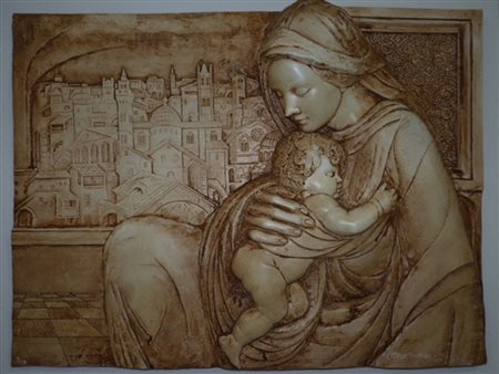 ELVIO MARCHIONNI (1944) La pace, 2018 Bassorilievo dipinto cm 43x60...