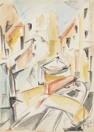 ACHILLE LEGA (1899-1934)Senza Titolo, 1917Tecnica mista su cartacm...