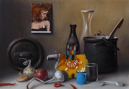 PROFERIO GROSSI (1923-2000)Senza Titolo, 1989Olio su masonitecm 50x70Firma e...