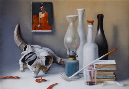 PROFERIO GROSSI (1923-2000)Senza Titolo, 1989Olio su masonitecm 50x70Firma e...