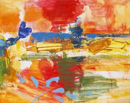 GIUSEPPE MOTTI (1908-1988)Paesaggio padano, 1972-1975Olio su tavolacm...