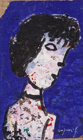 FRANCO ROGNONI (1913-1999)Senza TitoloTecnica mista su carta intelatacm...