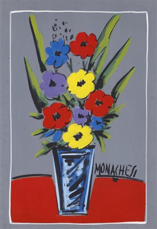 SANTE MONACHESI (1910-1991)Senza TitoloOlio su cartacm 69x48Firma al...