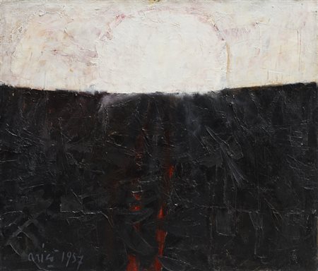 RODOLFO ARICÒ (1930-2002)Senza Titolo, 1957Olio su telacm 60x70Firma e...