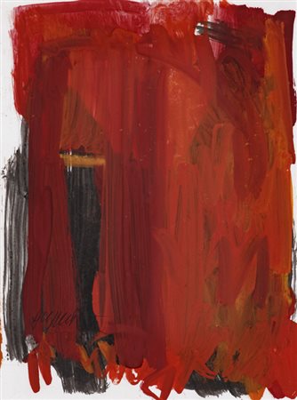 PIERO RUGGERI (1930-2009)Rosso x Anna, 1993Tempera su cartacm 28x20,5Firma al...
