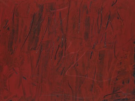 PIERO RUGGERI (1930-2009)Rosso tempera con linee verticali, 1990Tempera su...