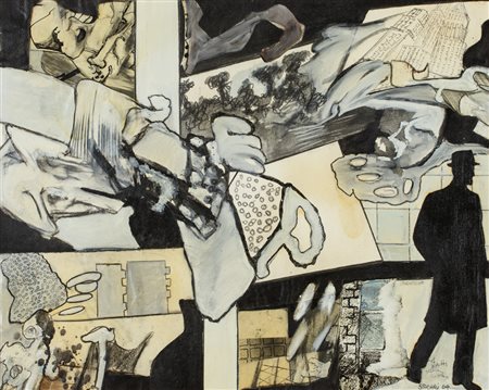 GIANGIACOMO SPADARI (1938-1997)Fatti nella città, 1964Tecnica mista su carta...