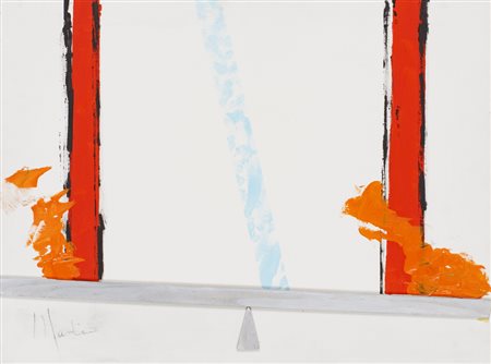 ALDO MONDINO (1938-2005)Senza Titolo (Bilancia)Tecnica mista e applicazioni...