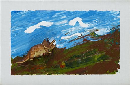 MARIO SCHIFANO (1934-1998)Senza Titolo, prima metà anni '90Smalto e collage...