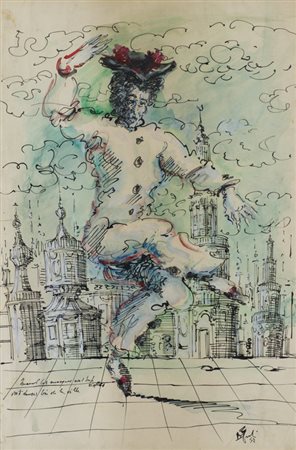 DOMENICO GNOLI (1933-1970)Senza Titolo, 1952Tecnica mista su cartacm...