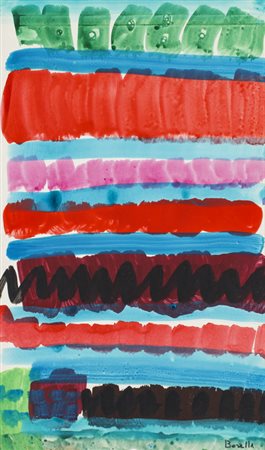 ROCCO BORELLA (1920-1994)Senza TitoloAcquerello su cartacm 75x44Firma al fronte