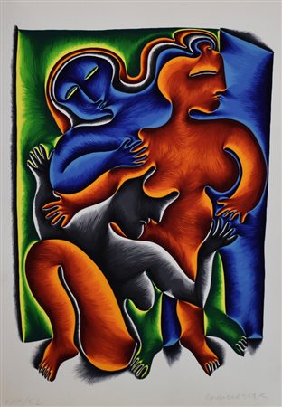 Baumgartner Fritz Le Nuove Grazie serigrafia su carta, cm 72x50 esemplare...