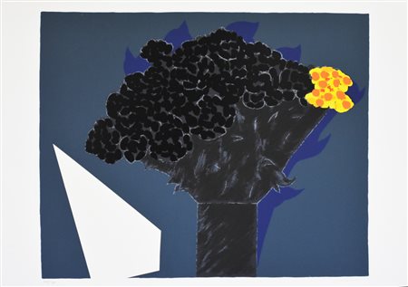 Pozzati Concetto Vaso di Fiori litografia su carta, cm 50x70 esemplare 108 su...