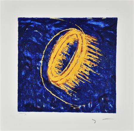 Schifano Mario Satellite serigrafia materica su carta, cm 50x50 esemplare...