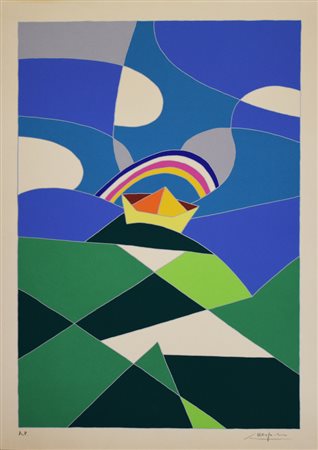 Nespolo Ugo SENZA TITOLO litografia su carta, cm 72x50,5 esemplare A.P. sul...