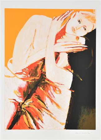 Brindisi Remo Amanti serigrafia su carta, cm 70x50 esemplare prova d'autore...