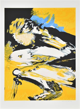 Brindisi Remo Pastore serigrafia su carta, cm 70x50 esemplare prova d'autore...