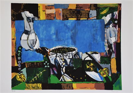 Cassinari Bruno Natura Morta litografia su carta, cm 50x70 esemplare 94 su...