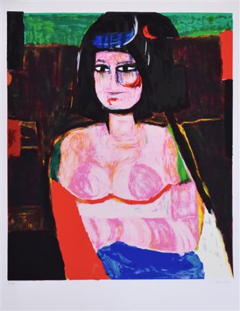 Cassinari Bruno Figura Femminile litografia su carta, cm 70x50 esemplare...