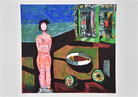 Cassinari Bruno Senza titolo serigrafia su carta Fabriano, cm 50x70 esemplare...