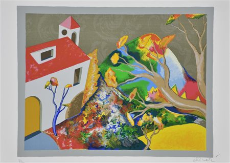 Alinari Luca Paesaggio serigrafia su carta Fabriano, cm 50x70 esemplare prova...