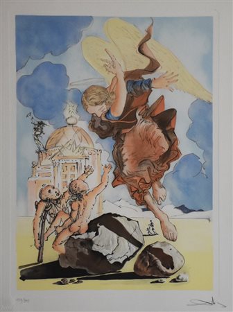 Dalì Salvador Eternal Angel incisione su carta, cm 70x50 (lastra 59x40,5)...