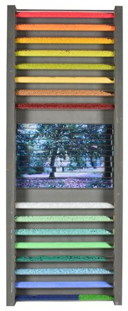 Veronese Marco Fossili Sintetici tecnica mista, cm 110x43 sul retro: firma,...